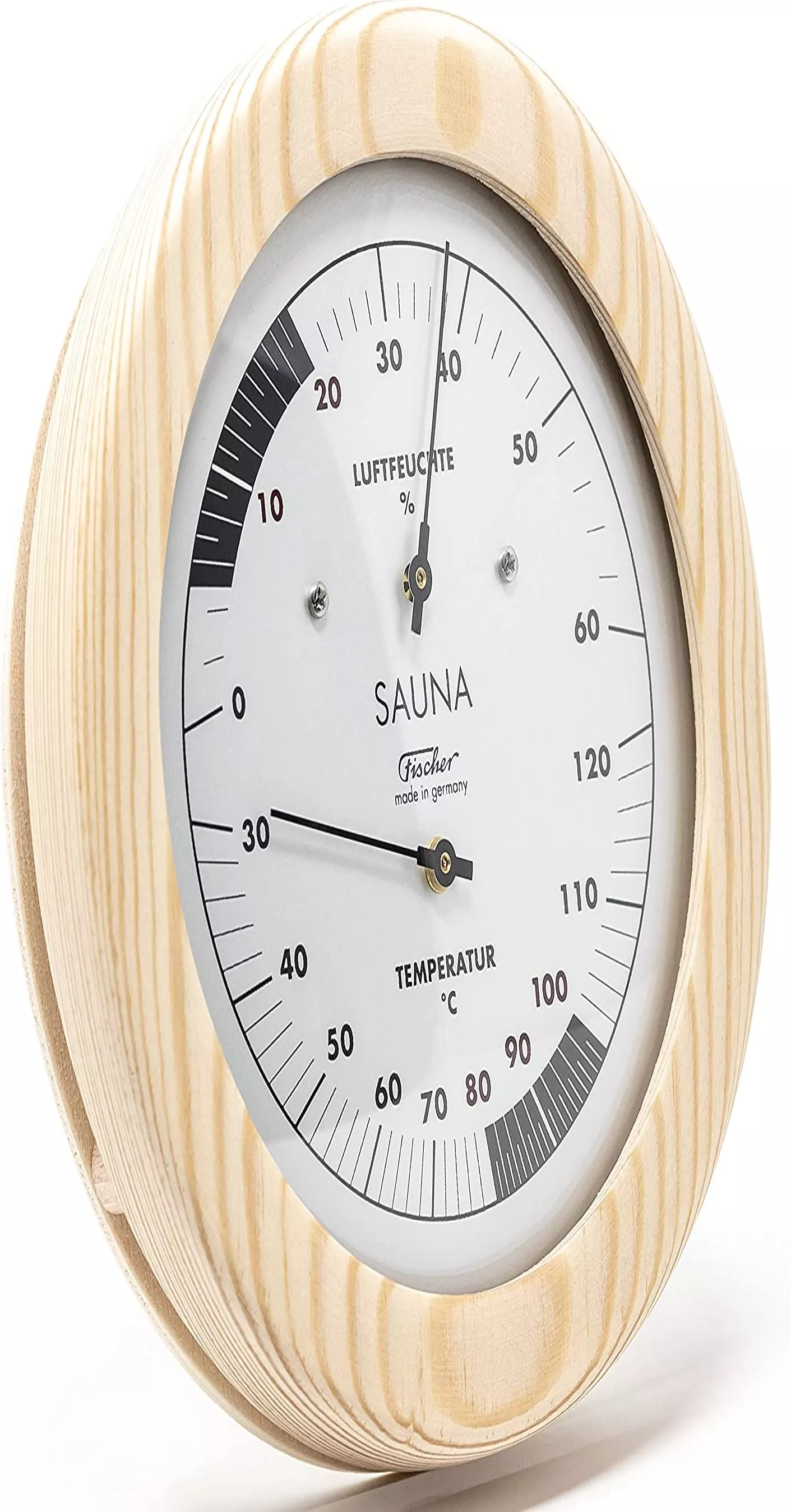Sauna Thermometer / Hygrometer - Wood Framed Metal - Sauna Thermometers